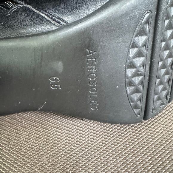 NEW AEROSOLES Cinnamon Ankle Boots Size 6.5M Black Block Heels Pull On Comfy - Picture 6 of 9